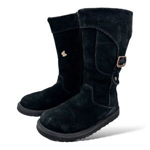 Ugg Tall boots with side pockets and buckles‎ black suede size 6 EU 35